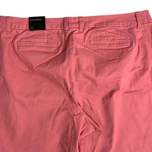 Lane Bryant Boyfriend Ankle Cropped Pants 16 Mauve Pink Pockets Button Zip NEW - Picture 4 of 5